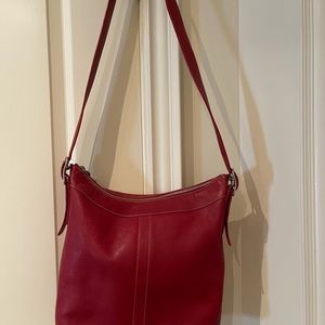 New Red Coach shoulder hobo bag